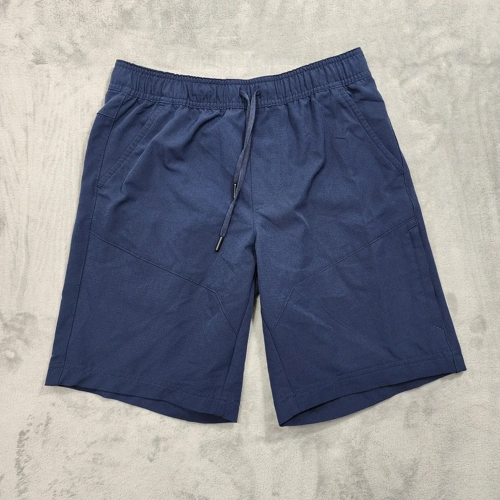 Gerry Shorts‎ Mens S Blue Stretch Pull On Zip Pocket Drawstring Athletic Workout